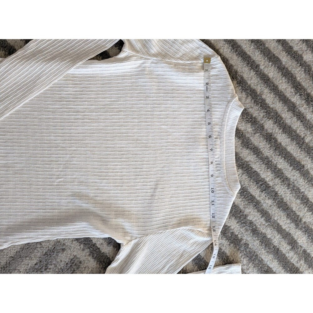 Anthropologie Pilcro White Textured Rib Long Sleeve Top Women’s S - Picture 4 of 6